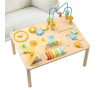 Générique Baby Activity Table - 8 in 1 Wooden Toys | Learning Table | Educational Wooden Toys with Shape Sorter and Bead Maze for Boys Girls Kids Preschool Daycare Enhanced Skills
