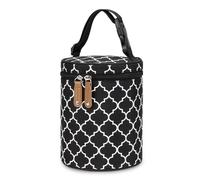 Générique Baby Bottle Bag,Hangable Cooler Tote, Portable Reusable Leak-Proof Design, Perfect Insulated Thermal Lining, (Gray/Black, 14x19cm), Breastmilk Storage for Daycare & Nursing Moms