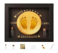 Générique Baby Footprint Kit - Handprint Footprint Making Set, Wooden Photo Frame, Fetal Hair Collection Bottle, Safe Paint, Handmade Baby Keepsake | New Mom Dad Memory Craft For Nursery Home