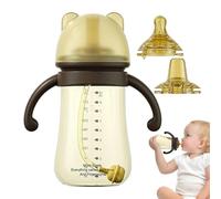 Générique Baby Sippy Cup with Straw, Wide Neck First Straw Cups with Handles, 6.69x4.45x2.76 inches Leakproof Baby, Training Bottle for Babies 3 Months+, Soft Silicone Breastfeeding Bottles