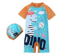 Générique Baby Swimming Suit - Enfant en Bas âGe Enfants BéBé GarçOns Filles Maillot De Bain 1 PièCe Fermeture éClair Maillot De Bain Maillots De Bain avec Chapeau éRuption Garde Surf Costume UPF 50+