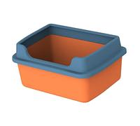 Générique Bac à Litière Chat Ouvert Toilette Encadrée pour Chaton à Parois Hautes Plastique PP avec Montage Simple Réutilisable et Lavable, Orange