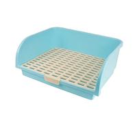 Générique Bac à Litière d'angle pour Lapins, Grande Litière pour Animaux, Facile à Nettoyer, avec Grille Supérieure Amovible, Bleu