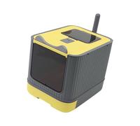 Générique Bac à Litière pour Chat Boîte Toilette Chat avec Couvercle Plateau Espace Large Tiroir Coulissant Matériau PP PVC Démontage Rapide Adaptée pour Chats, Jaune