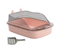 Générique Bac à Litière pour Chat Ouvert Litière Animaux Cadre surélevé Nettoyage Facile Design Robuste Adapté aux Chats Intérieurs Lapins Chiens Rongeurs, Rose