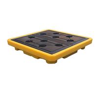 Générique Bac de rétention modulaire Anti-Fuite pour entrepôts et usines, avec Grille Plate et Orifice de Drainage. Ce bac empilable est idéal pour Une Utilisation Industrielle et en entrepôt.