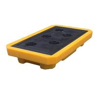 Générique Bac de rétention modulaire Anti-Fuite pour entrepôts et usines, avec Grille Plate et Orifice de Drainage. Ce bac empilable est idéal pour Une Utilisation Industrielle et en entrepôt.
