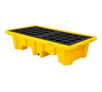 Générique Bac de rétention modulaire en polyéthylène pour fûts d'huile et de Produits Chimiques, 130 x 68 x 30 cm, pour entrepôts et usines. Solution Robuste de contrôle des déversements.