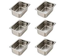 Générique Bac Inox GN 1/9 x 65 mm - Acier Inoxydable Alimentaire - Empilable - Compatible Lave-Vaisselle (Pack de 6)