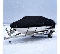 Générique Bâche De Bateau Ultra-Résistante 600d,Imperméable Et Indéchirable Ripstop, avec Sangles à Boucles Réglables Et Ourlet élastique,Compatible avec Coques en V,Tri-Coques,Noir,12 14FT