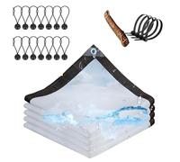 Générique Bâche Transparente avec œillets, Bâche de Protection Multi-usages, 0.16mm bâche imperméable avec œillets en PE, 2x2m,3x5m,4x6m,6x6m,7x8m pour pavillon, Balcon 130g/m²(3x3m)