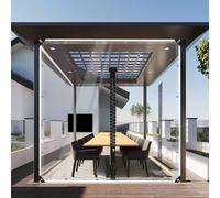 Générique Bâche Transparente Imperméable Rideaux De Bâche D'extérieur Panneau Latéral De Rideau De Pluie en PVC Abri De Balcon Contre La Pluie Idéale pour Jardins Serres,0.3mm,250x250CM