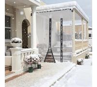 Générique Bâche Transparente Robuste avec Porte à Fermeture éclair for l'hivernage des terrasses. Panneaux d'hiver épais et imperméables avec œillets for véranda.(H1.8xW3m/H5.9xW9.8ft)