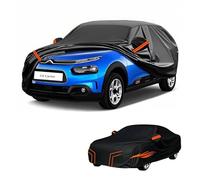 générique Bache Voiture Exterieur imperméable Compatible avec Citroen C4 Cactus 2014-2020,résistante à la Neige, à la Pluie et au Vent,Toutes Les Saisons bache Voiture (Black Orange)