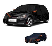 générique Bache Voiture Exterieur imperméable Compatible avec VW Golf 7 GTI 2014-2017,résistante à la Neige, à la Pluie et au Vent,Toutes Les Saisons bache Voiture (Black Orange)