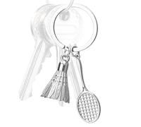 Générique Backpack Keychains - Zinc Alloy Souvenir Gift | Badminton Pendant Metal Keyring for Home Keys | Metal Creative Pendant Car Keyring in Badminton Shape Scratch Resistant Accessory