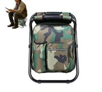 Générique Backpack Stool for Adults - Foldable Camping Chair with Storage Bag | Heavy Duty Oxford Fabric with Aluminum Frame, Portable Hiking Seat for Fishing Travel Outdoor Activities