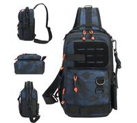 Générique Backpack Tackle Box, Waterproof Sling Backpack,7.87x3.94x11.81 inches, Multipocket Fishing Gear Bag, Sturdy Fish Storage Wraps for Shore, Professional, Travel, Surf, Bass, Beginner