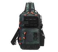 Générique Backpack Tackle Box, Waterproof Sling Backpack,7.87x3.94x11.81 inches, Multipocket Fishing Gear Bag, Sturdy Fish Storage Wraps for Shore, Professional, Travel, Surf, Bass, Beginner