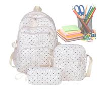 Générique Backpacks for Girls 3 Piece Aesthetic Dot Bookbag Compartment | Kids Cartoon Backpack for Students Kindergarten Preschool Primary Middle High Back-To-School Travel Daily Elementary