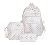 Générique Backpacks for Girls, 3 Piece, Cute Dot Bookbag Pencil Box Kit | Kids Cartoon Backpack for Kindergarten,Preschool,Elementary,Primary,Middle,High,Back-to-School, Travel,Daily,Camping