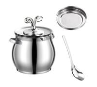 Générique Bacon Grease Container - Stainless Steel Storage with Strainer and Spatula for Cooking | Fat Catcher with Lid for Frying, Meal Prep, Kitchen, Pantry, Farmhouse, Countertop, Refrigerator