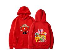 Générique Bad Bunny Sweat À Capuche Merch 3D Décontracté Pour Homme Et Femme,Red-S