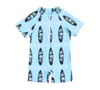 Générique Badeanzug Jungen - Maillot De Bain 1 PièCe à Manches Courtes Et Short pour GarçOn avec Fermeture éClair sur Le Devant Motif Dessin Animé pour La Plage Et La Piscine