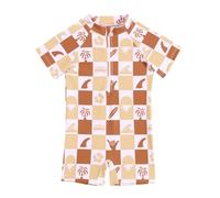 Générique Badeanzug Jungen - Maillot De Bain 1 PièCe à Manches Courtes Et Short pour GarçOn avec Fermeture éClair sur Le Devant Motif Dessin Animé pour La Plage Et La Piscine