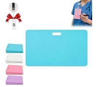Générique Badge Horizontal Vertical En Silicone Réutilisable Buddy, Mini Tableau Blanc For Identification, Écriture Double Face, Écriture Au Stylo À Bille Et Essuyable À L'alcool(BLUE,Horizontal)