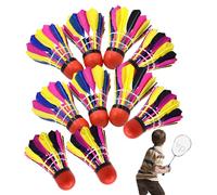 Générique Badminton Ball Set - Badminton Shuttlecocks | 10-Pack Duck Feathers & Rubber Badmintons Balls | Colorful Training Badmintons | Stable Badmiinton Ball for Indoor & Outdoor Practice