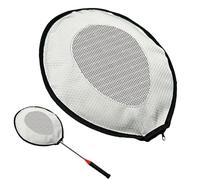 Générique Badminton Racket Cover - Professional Protective Sleeve for Adults, Beginners with Training Function, Head Protector for Backyard Beach Game Sport, Black Oxford Fabric, Zipper Carry Bag
