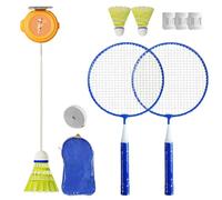 Générique Badminton Training Device - Automatic Rebound Shuttlecock Practice Aid | Single Player Adjustable Bounce Shuttle for Indoor Outdoor Training | Set with 3 Shuttlecocks and Racket,