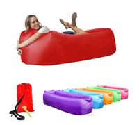 Générique 【Bag Chill】 Air Sofa Matelas Hamac Gonflable LayChill, Transat pour Camping, Randonnée, Voyage, Piscine et Plage + Piquet +【Cadeau】 Lunettes de Soleil Bracelet Pliable (Rouge)
