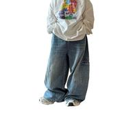 Générique Baggy Jeans pour GarçOns,Slim Taper Fit Strong Performance Jeans GarçOn avec Ceinture ÉLastique Pantalons Pantalons en Denim pour L'Automne pour Enfants Jean Baggy Garcon 13 Ans