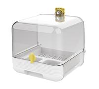 Générique Bagno per Pappagalli - 0.8x18.8x18.5cm Lightweight Mangiatoia Estraibile per Gabbia | Portable Due Vasca Trasparente Alimentatore Pulizia Rapida,per Animali Domestici