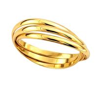 Générique Bague 3 Anneaux Entrelacés Plaqué Or 18K - Alliance Triple Mixte Taille 48-64