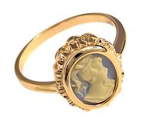 Générique Bague camé bleu Plaqué Or 750/000 - Taille 50 - Femme