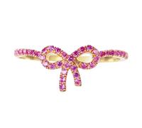 Générique Bague de couple Mariage Saint-Valentin Bague en argent 925 avec nœud pour femme, cadeau (Gold, C)