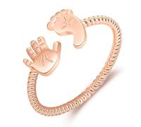 Générique Bague de couple Mariage Saint-Valentin Dédié à, vous ferez une mère et un bébé et un anneau de pied, petit anneau, accessoire polyvalent incrusté pour la main, pied bébé. (A, One Size)