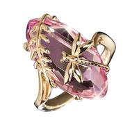 Générique Bague de couple Mariage Saint-Valentin Fashion Gold Pearl Zircon Ladies Ring Joint Ring Jewelry (8)