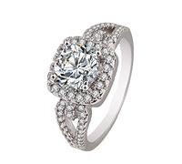 Générique Bague de couple Mariage Saint-Valentin La princesse bague d'ouverture en bagues conception délicate de mode en luxe légère haute qualité (White, 6)