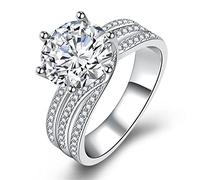 Générique Bague de couple Mariage Saint-Valentin Super Moissanite Bague En Forme De Bagues Twisted Bagues Fiançailles Anniversaire Mariage Promise Anneaux Pour La Mariée Femme Petite (K, One Size)