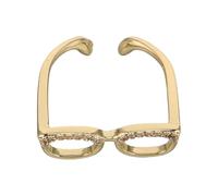 Générique Bague de Lunettes Ouverte en Cuivre pour Femmes, Anneau Ajustable Léger et Unique, Bijou Créatif Vintage pour Couples et Usage Quotidien