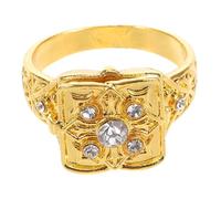 Générique Bague de Mariage Vintage pour Femmes avec Compartiment Secret Détails Sculptés Élégants Rhinestones Micro Design Rabattable pour Port