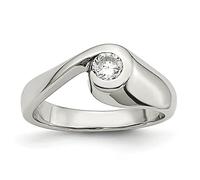 Générique Bague en Acier Inoxydable avec oxyde de Zirconium - Bijou Tendance pour Femme - Cadeau pour Elle