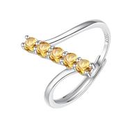 Générique Bague En Argent 925 Avec Pierre Précieuse Naturelle Ronde Et Cristal, Idéale Pour Un Mariage, Une Promesse Ou Un Cocktail, Idéale Pour Les Femmes Et Les Filles, Avec Boîte Cadeau.