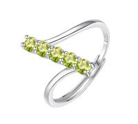 Générique Bague En Argent 925 Avec Pierre Précieuse Ronde Naturelle Et Cristal, Idéale Pour Un Mariage, Une Promesse Ou Un Cocktail, Idéale Pour Les Femmes Et Les Filles, Avec Boîte Cadeau