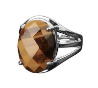 Générique Bague En Cristal De Pierre Naturelle Pour Femme, En Argent Ajustable, Ornée D'Une Pierre Taille Coussin Ovale Ajourée, Style Cocktail, Cadeau Pour Maman, Fille Ou Amoureuse. Bag