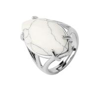 Générique Bague En Cristal De Pierre Naturelle Pour Femme, Grande Pierre Cabochon Taille Marquise, Couleur Argent, Style Cocktail, Élégante Et Vintage, Ajustable, Bijou Précieux, Cadeau Pour Ma